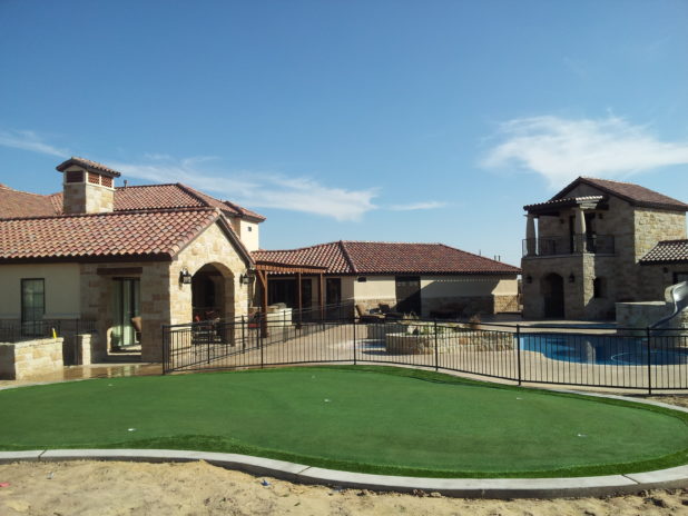 A putting green installed in Lubbock, TX by South Plains Turf
