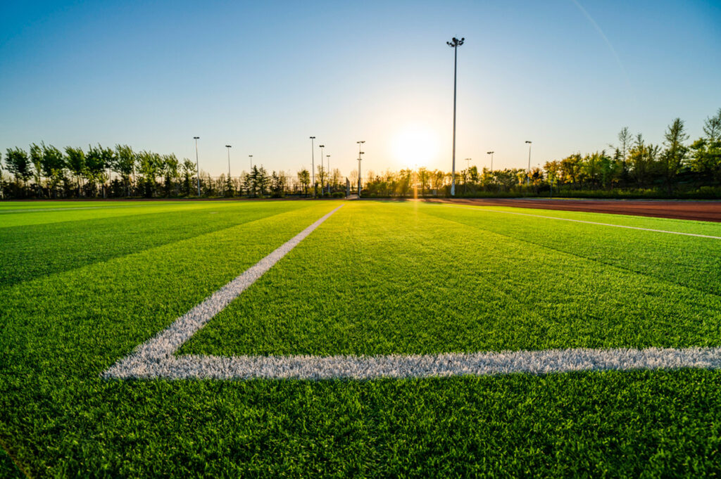 An synthetic turf sports field installed at Lubbock, TX